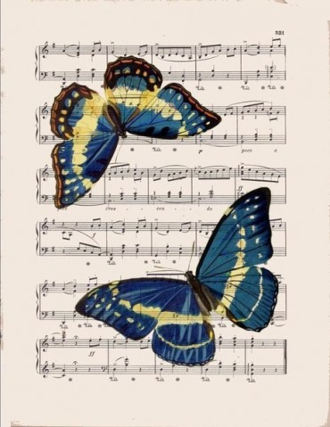 Вот такие очаровательные бабочки на нотах...