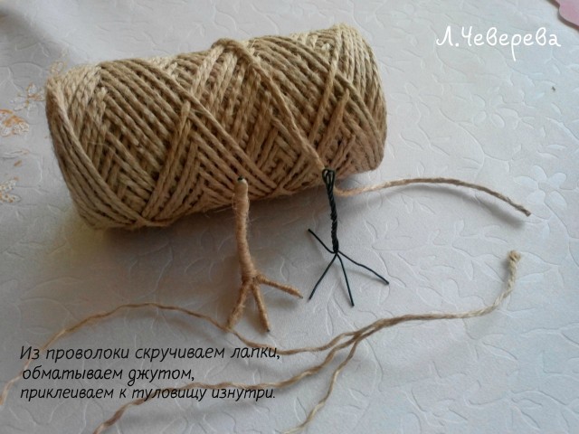 Петушок из мешковины. МК из инета.