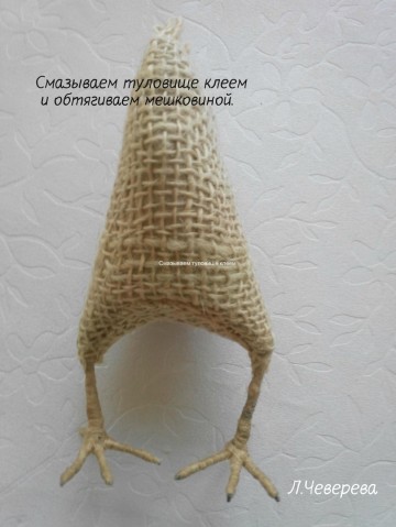 Петушок из мешковины. МК из инета.