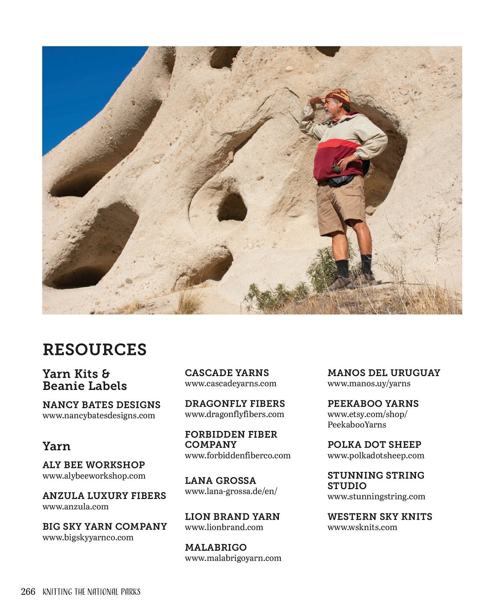 Коллекция моделей шапок в книге «Кnitting the National Parks»