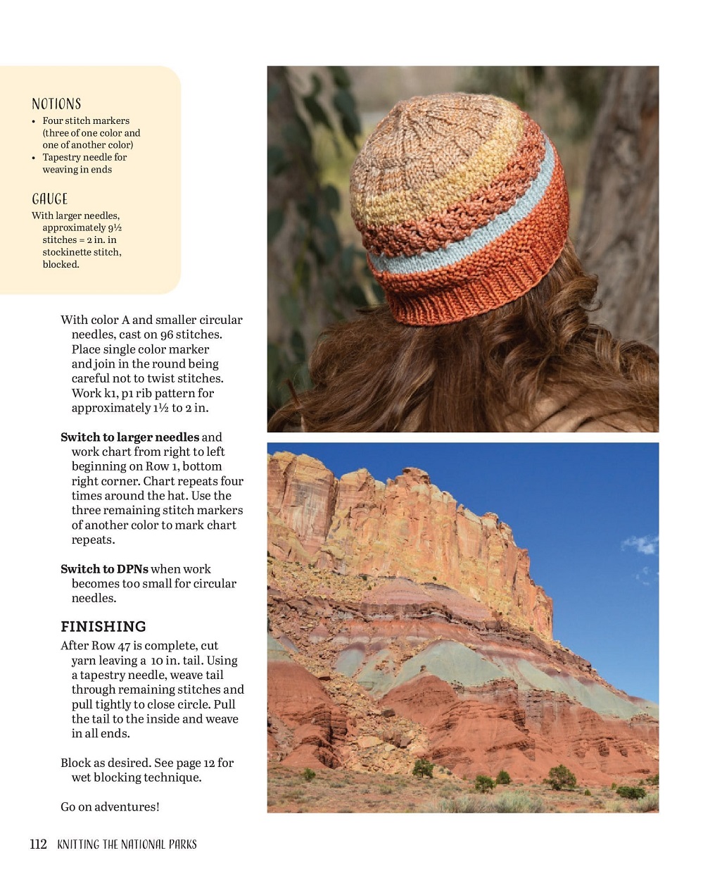 Коллекция моделей шапок в книге «Кnitting the National Parks»