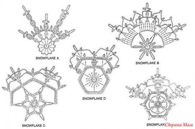 Снежинки + схемы по просьбе