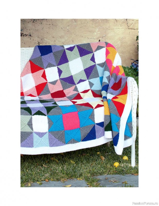 Схемы узоров для вязанных одеял. Geometric Knit Blankets