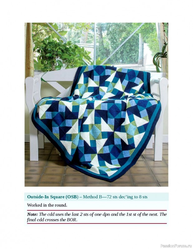 Схемы узоров для вязанных одеял. Geometric Knit Blankets