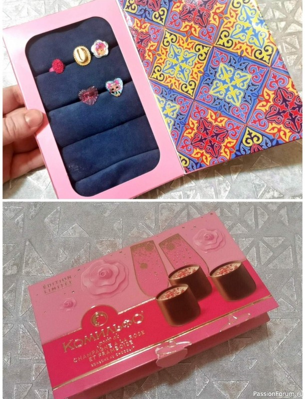 Шкатулка для детских украшений из коробки от конфет!)