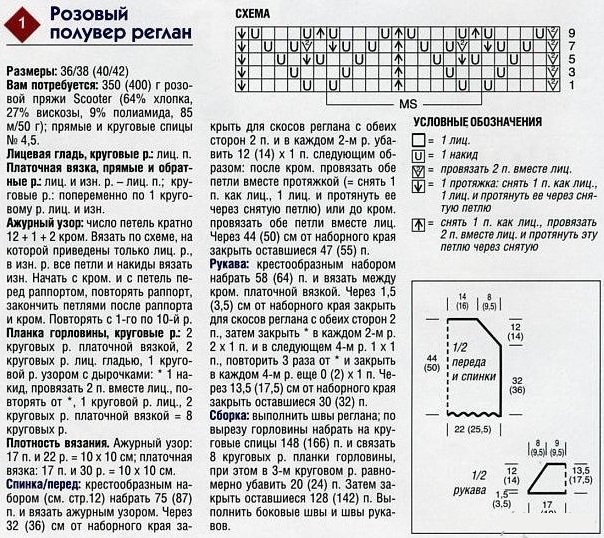 Летний топ спицами схема