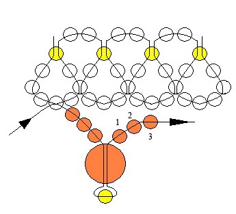 Схема свадебного колье из бисера и жемчужных бусин
