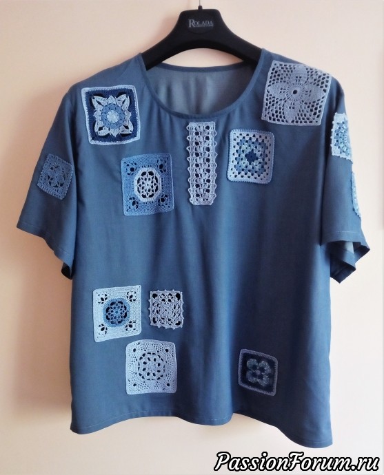 Летняя блуза с элементами пэчворка.
