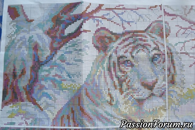 Схемы для вышивки тигр, кошки и др.