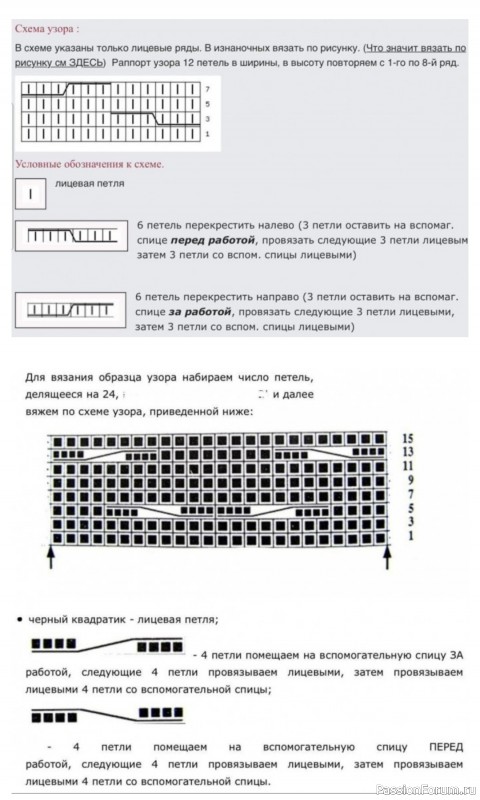 Шапка с узором “королевские косы” на двух спицах
