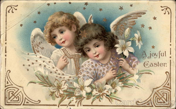 Винтажные открытки. Ангелы и нимфы (продолжение).