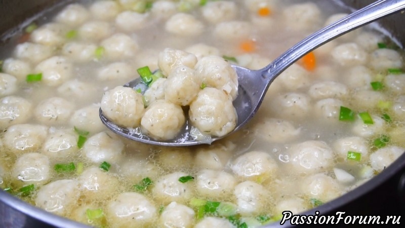 Суп с сырными шариками