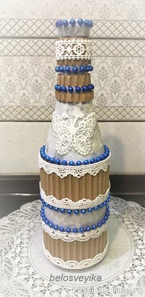 Декор бутылки гофро картоном.Мой мини МК. Декор бутылки гофро картоном.Мой мини МК.