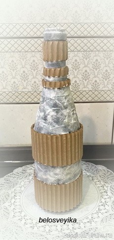 Декор бутылки гофро картоном.Мой мини МК. Декор бутылки гофро картоном.Мой мини МК.