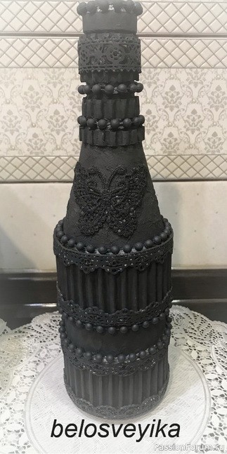 Декор бутылки гофро картоном.Мой мини МК. Декор бутылки гофро картоном.Мой мини МК.
