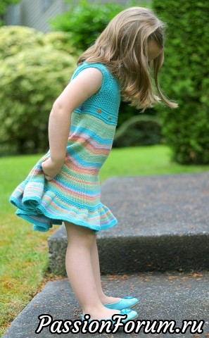 Вязаное летнее платье для девочек