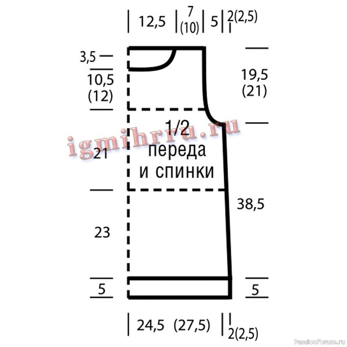 Летний топ с сочетанием узоров