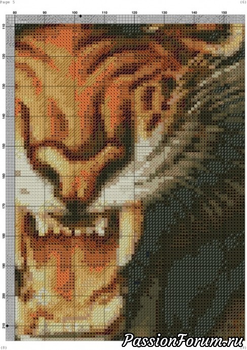 Схема вышивки "Тигр"
