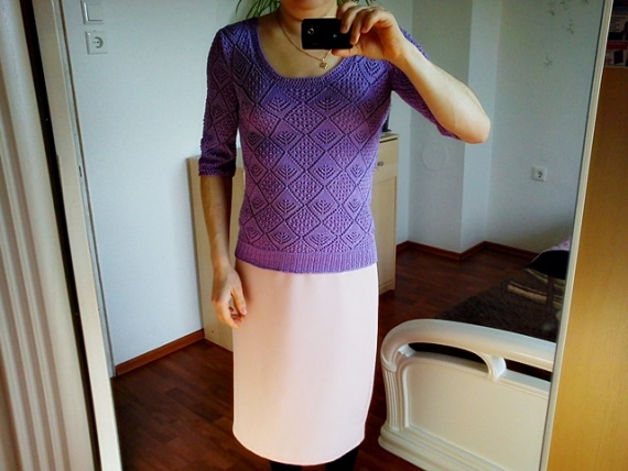 针织:穿珠的淡紫色上衣 - maomao - 我随心动