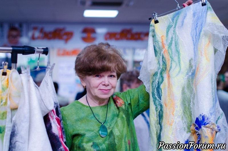 Валяные палантины, коллекция &quot;Цветы&quot;