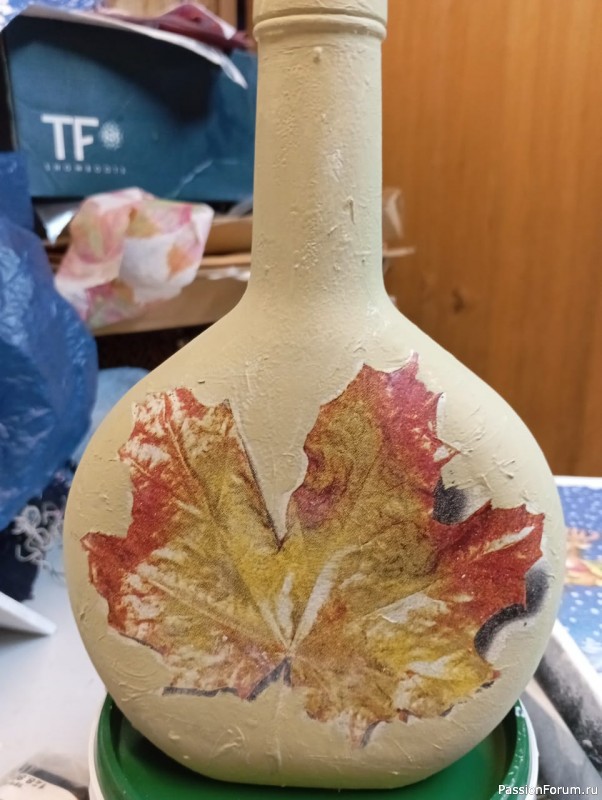 Интерьерная бутылка "Осенний лист"