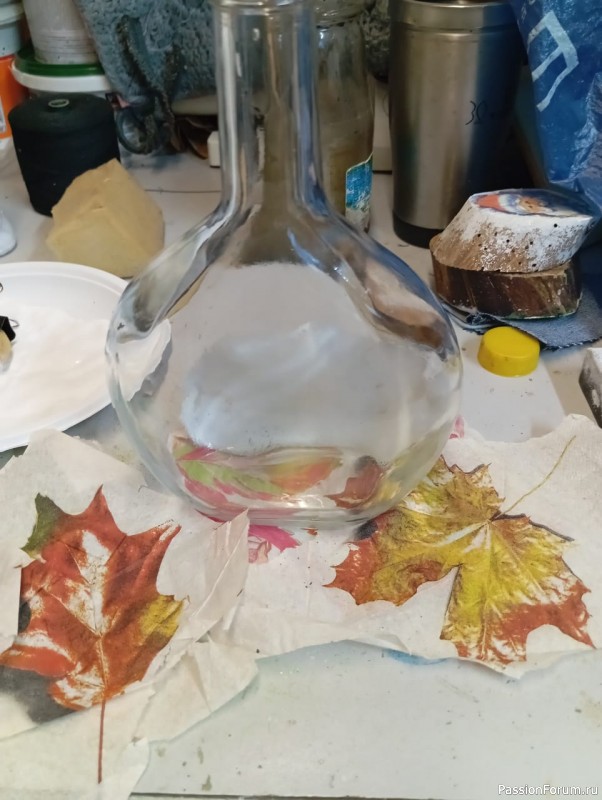 Интерьерная бутылка "Осенний лист"