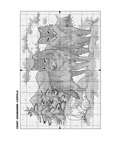 Пара волков - схема вышивки крестиком