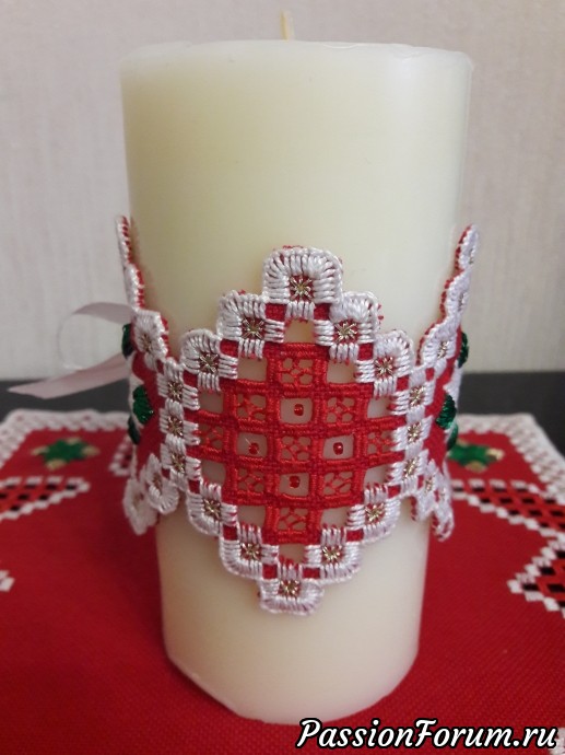Поясок для свечей (хардангер)