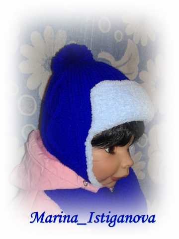 Зимняя шапка-ушанка для малыша