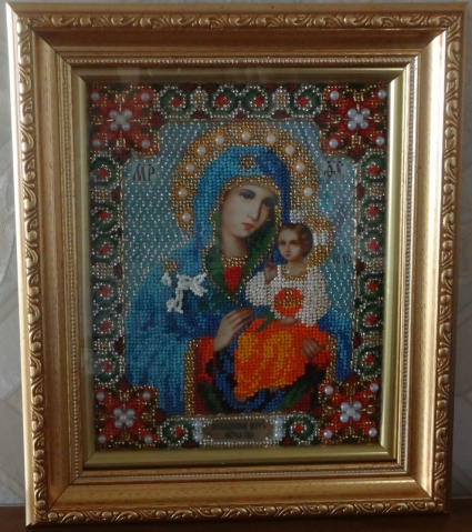 Вышивка иконы бисером