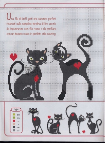 Схемы вышивки крестом для любителей кошек (из интернета)