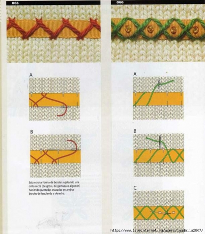 Журнал вышивки по лицевой глади вязаного изделия. 100 способов+еще 10