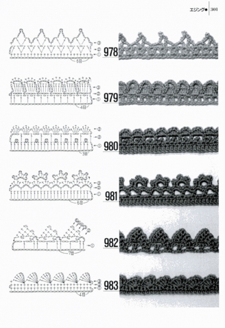 Вязание кромки, каймы крючком фото и схемы (из интернета)