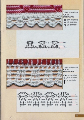 Вязание кромки, каймы крючком фото и схемы (из интернета)