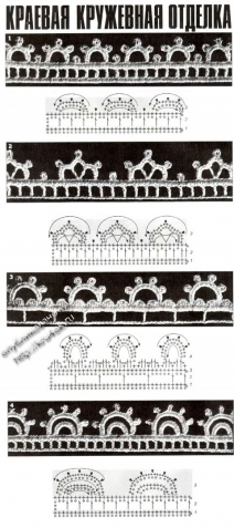 Вязание кромки, каймы крючком фото и схемы (из интернета)