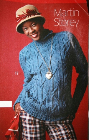 Свитер синий с аранами от Vogue Knitting, Holiday 2007