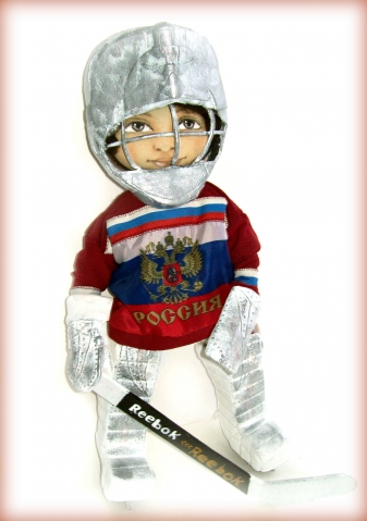Хоккейный вратарь текстильная кукла