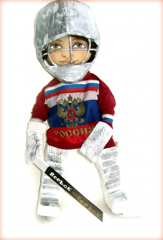 Хоккейный вратарь текстильная кукла
