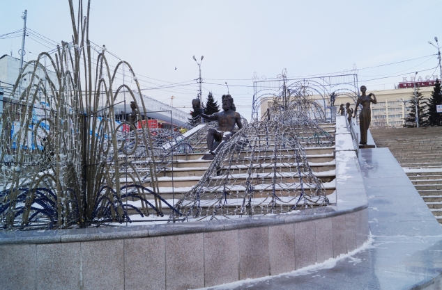 Красноярский каскадный фонтан "Реки Сибири"