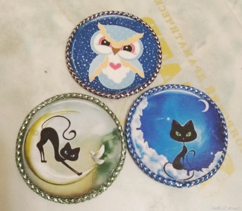 Брошки: кошки, совушки и кокеши Брошки: кошки, совушки и кокеши