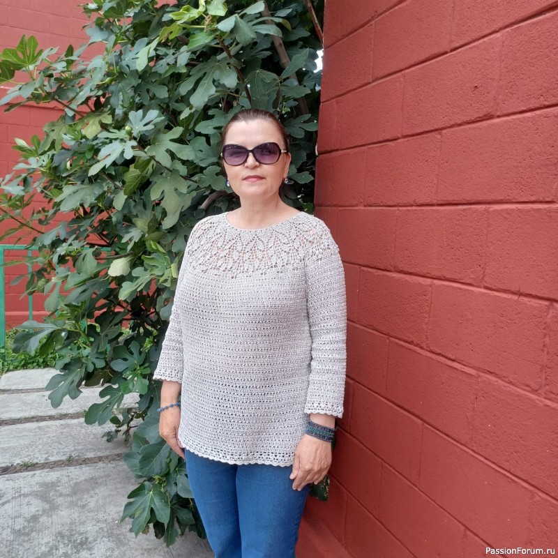 Блуза с круглой кокеткой. Схема