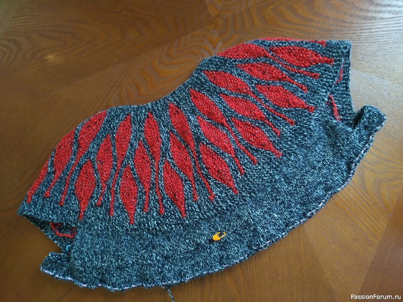 Пуловер с круглой кокеткой, продолжение.