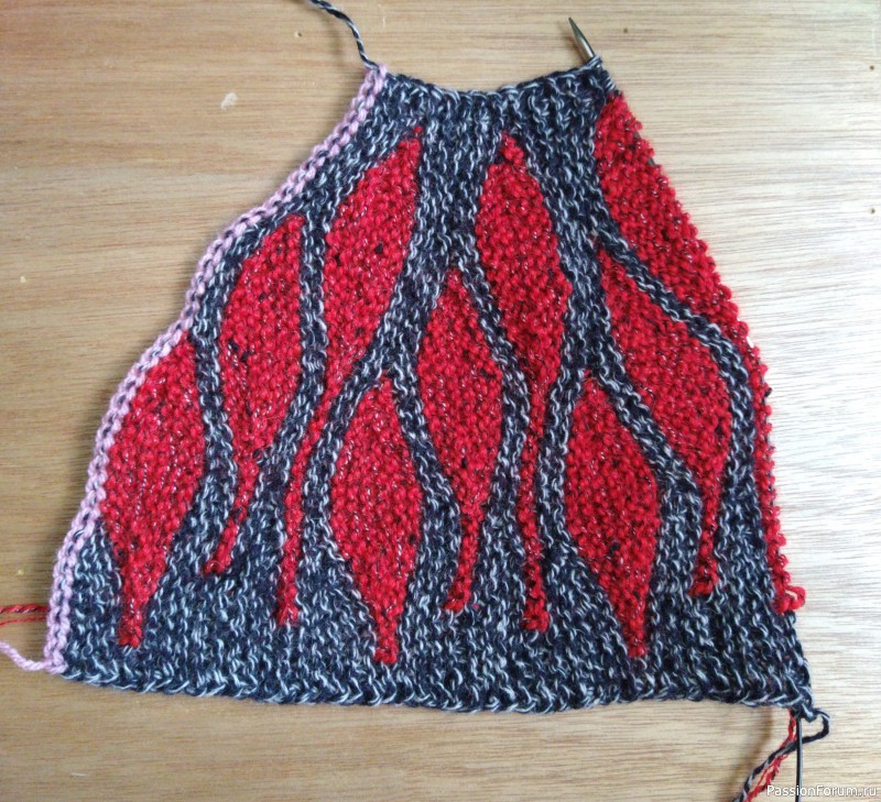 Пуловер с круглой кокеткой.