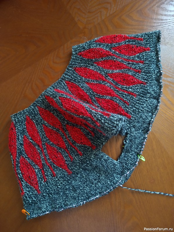 Пуловер с круглой кокеткой, продолжение.