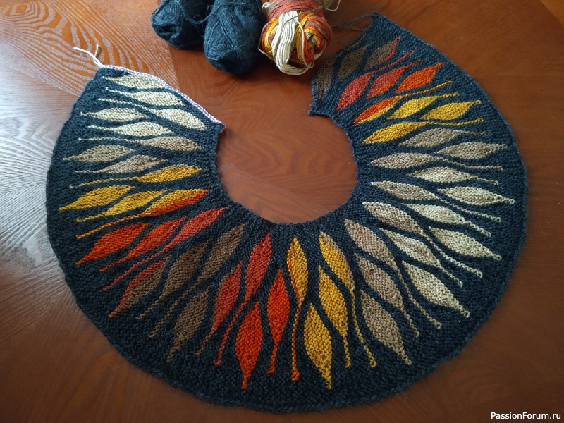 Пуловер с круглой кокеткой. Повтор.