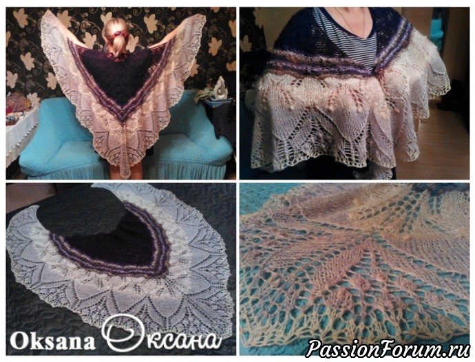 Парад шалей. Эолова шаль / aeolian shawl, дизайнер Elizabeth Freeman.