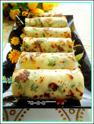 Сырные блины с зеленью