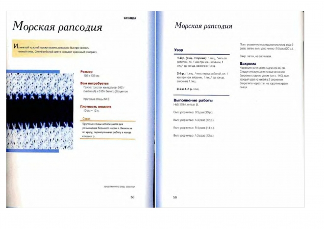 Прекрасный теплый плед спицами. Схемы.