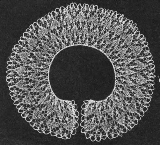 Ажурные воротнички спицами 2
