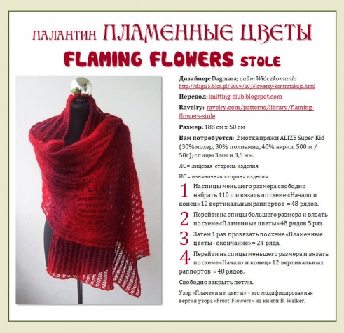 Ажурные палантины. Схемы.